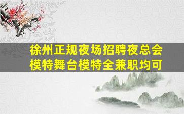 徐州正规夜场招聘夜总会模特舞台模特全兼职均可